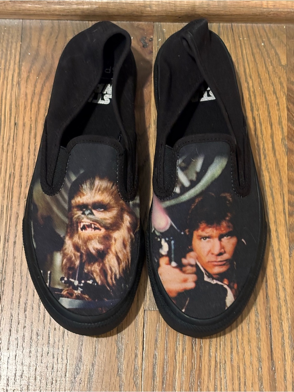 Star Wars Black Canvas Slip-On Shoes with Character Print - Picture 2 of 2
